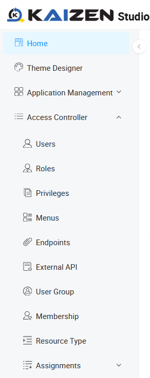 Access Controller menu