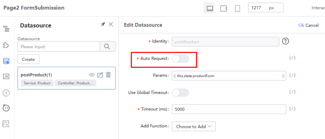 Auto Request toggle