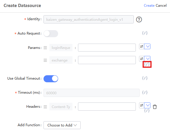 Configure the login datasource