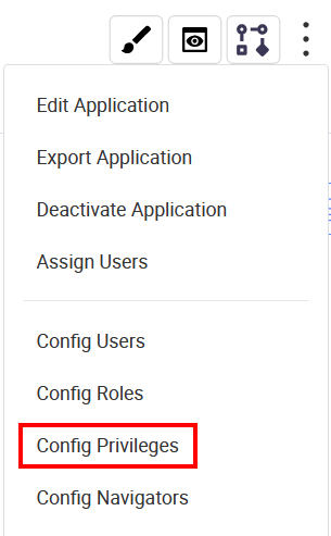 Select Config Privileges from the menu