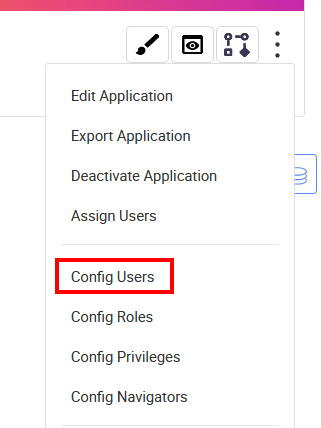 Select Config Users from the menu