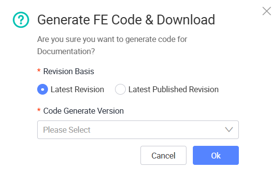 Generate FE Code & Download window