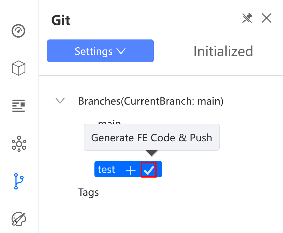 Generate FE Code & Push button in App Designer