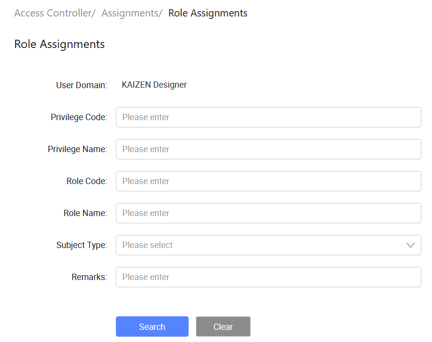 Access Controller/ Assignments/ Role Assignments