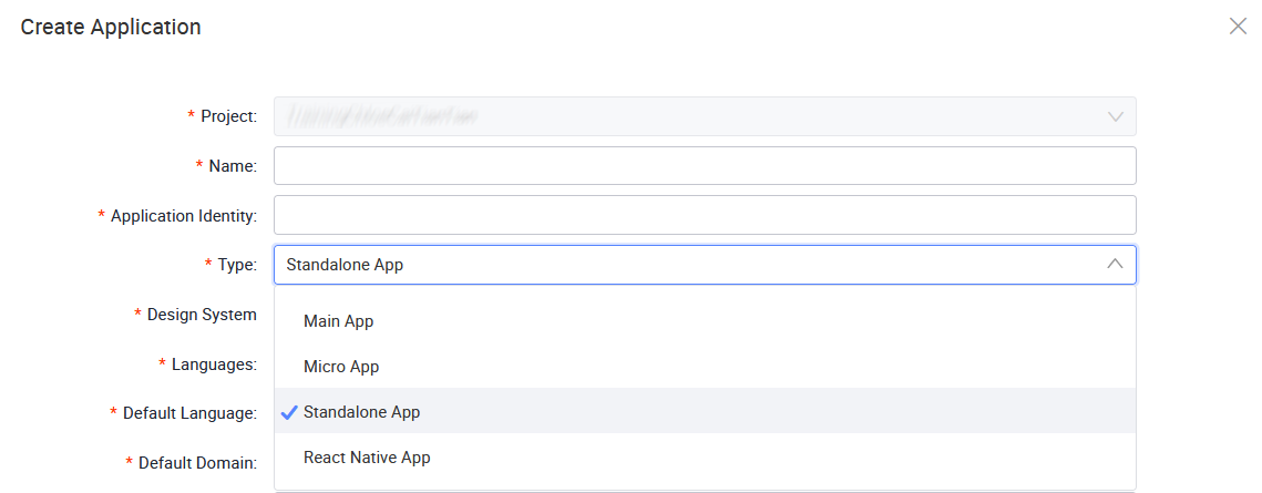 Specify the app type
