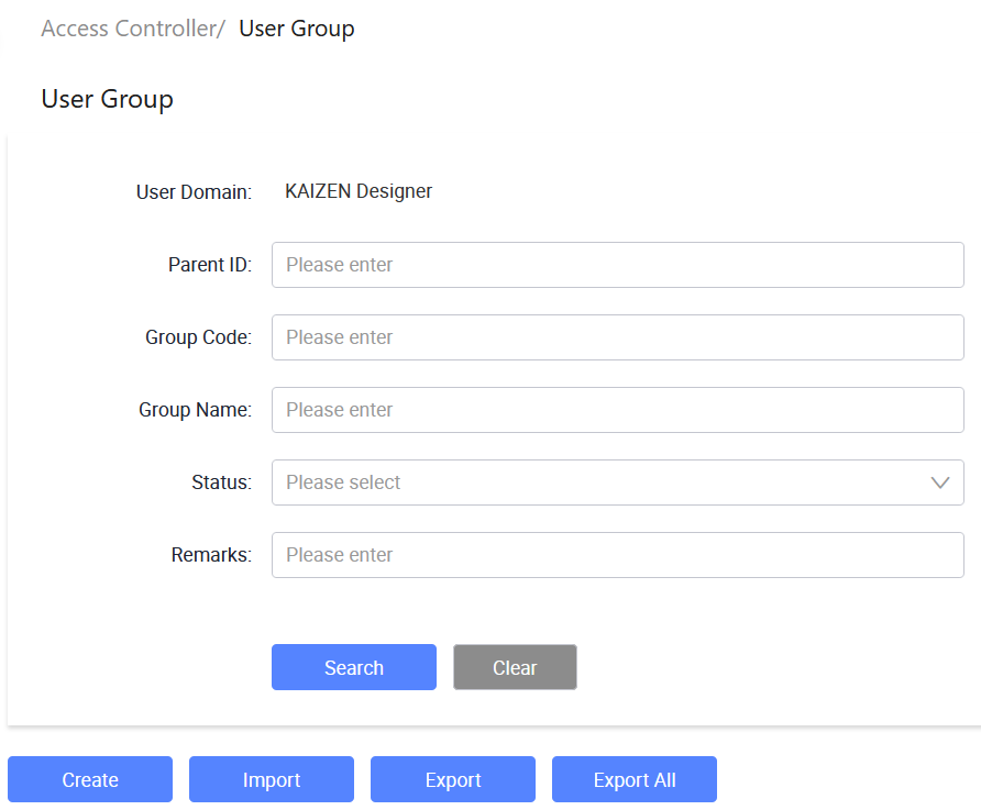 Access Controller/ User Group
