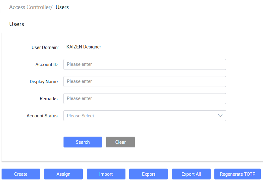 Access Controller/ Users