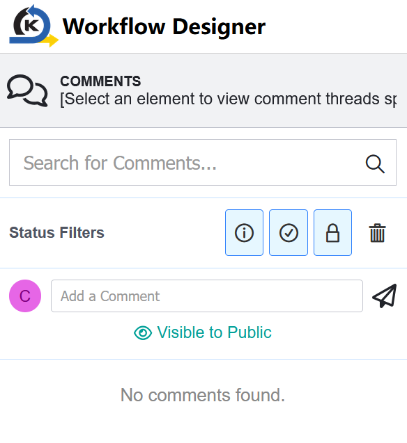 Workflow comment panel